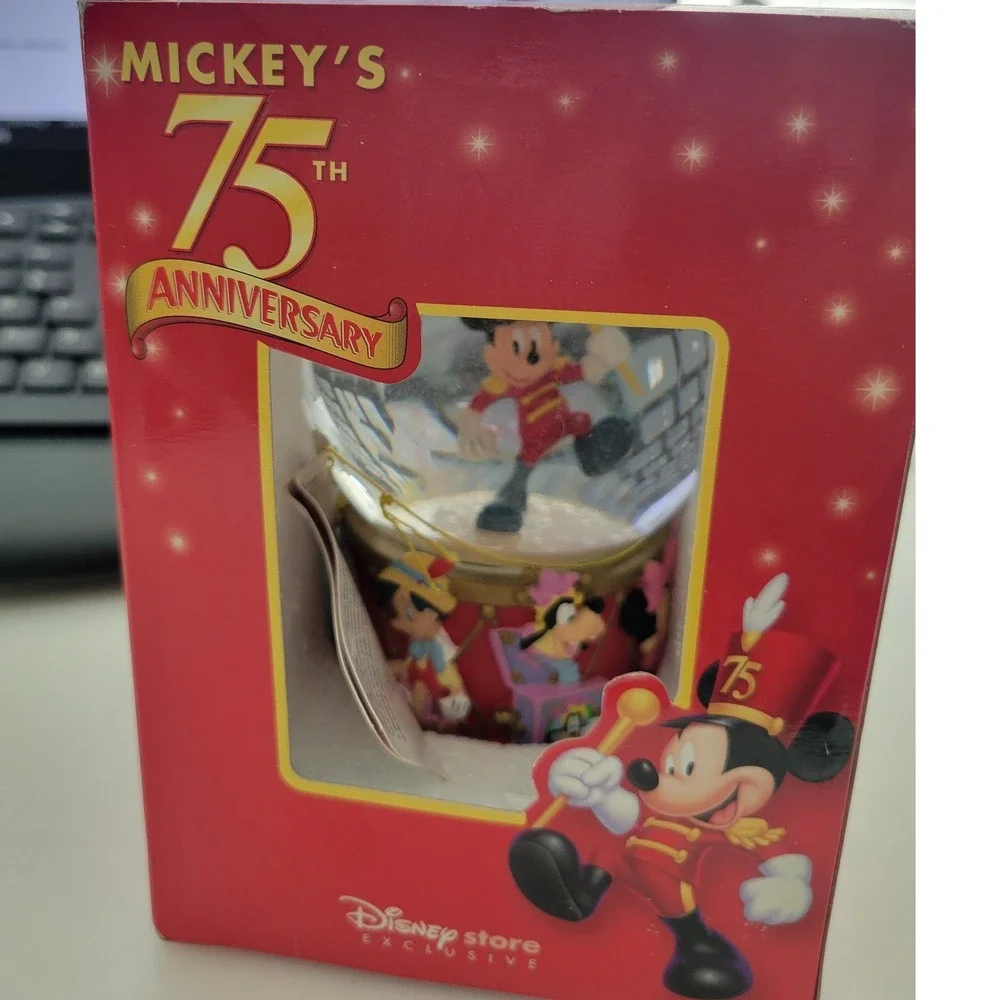 Disney Mickey Mouse 75th Anniversary Special Edition Snow Globe Disney Store NIB